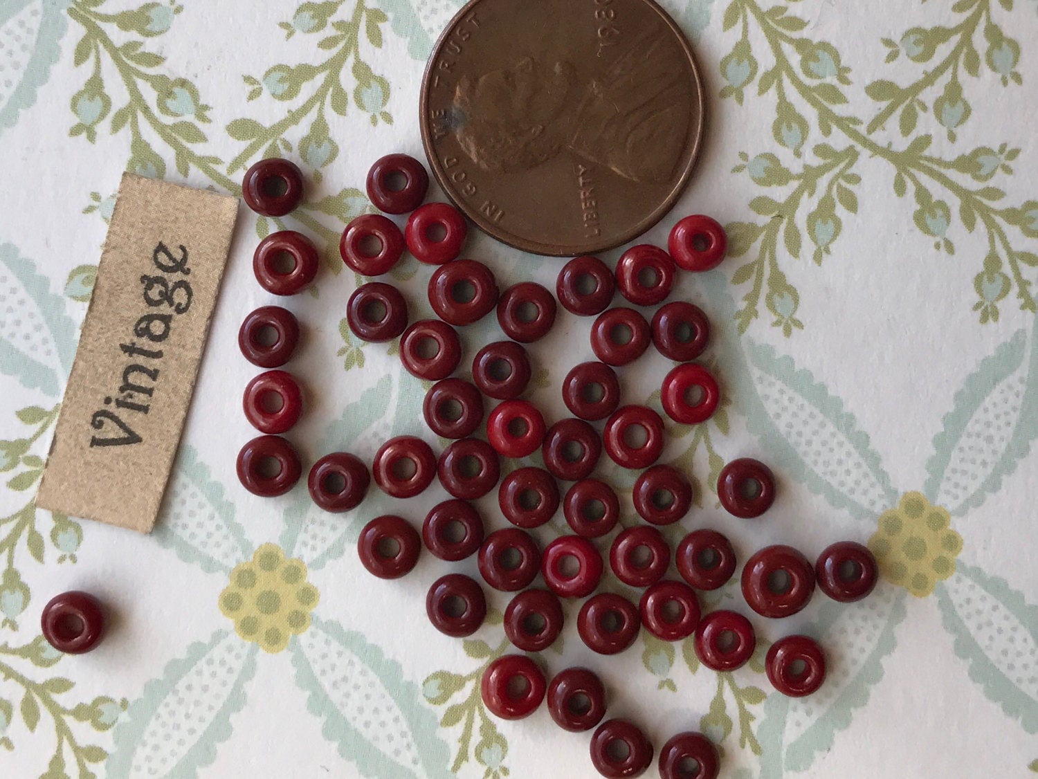 4mm Beads Vintage Glass Beads Bulk Beads Cherry Red Beads Etsy