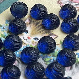 11 mm サファイア カボション、6 個、ヴィンテージ