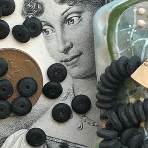 Antique Matte Black Spacer Beads, 15pcs image 4