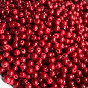 50pcs Cranberry Beads, 4mm, Red Beads, VINTAGE, Acrylic image 3