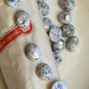 8x11 glass Cabochons, Colorful, made in Japan, 6pcs, VINTAGE