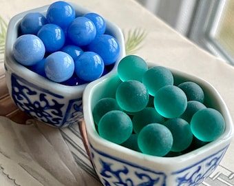 Glass Undrilled beads - VINTAGE, 8mm, 8pcs
