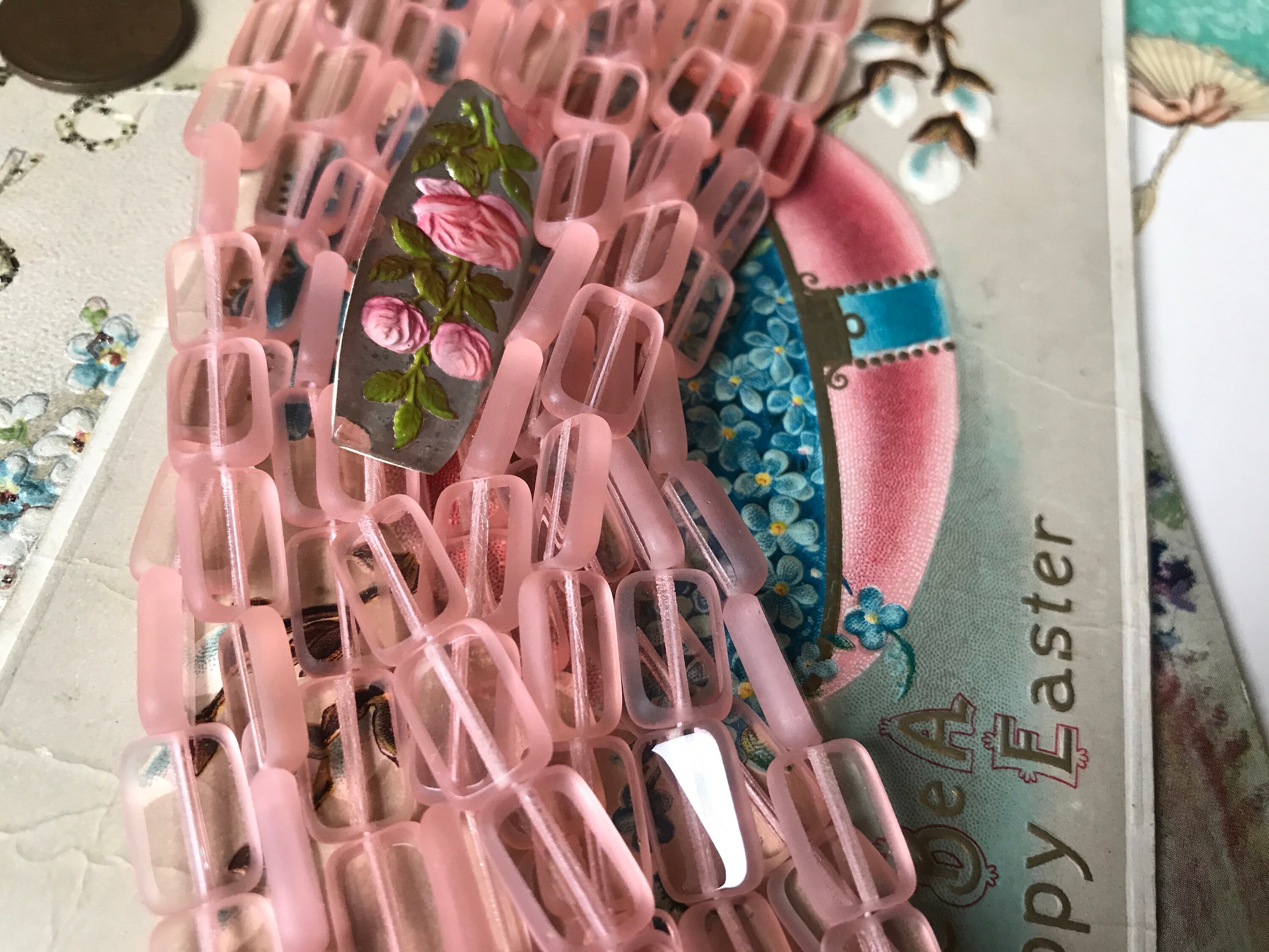 海外アンティーク クリスティーズイースト購入品 12枚セット ピンク ガラス製 海外アンティーク クリスティーズイースト購入品 12枚セット ピンク