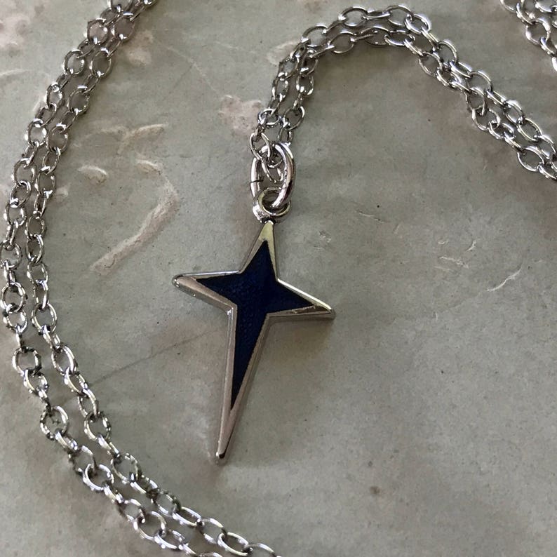 Evening Star Vintage Emmons Signed Necklace Enamel Pendant | Etsy