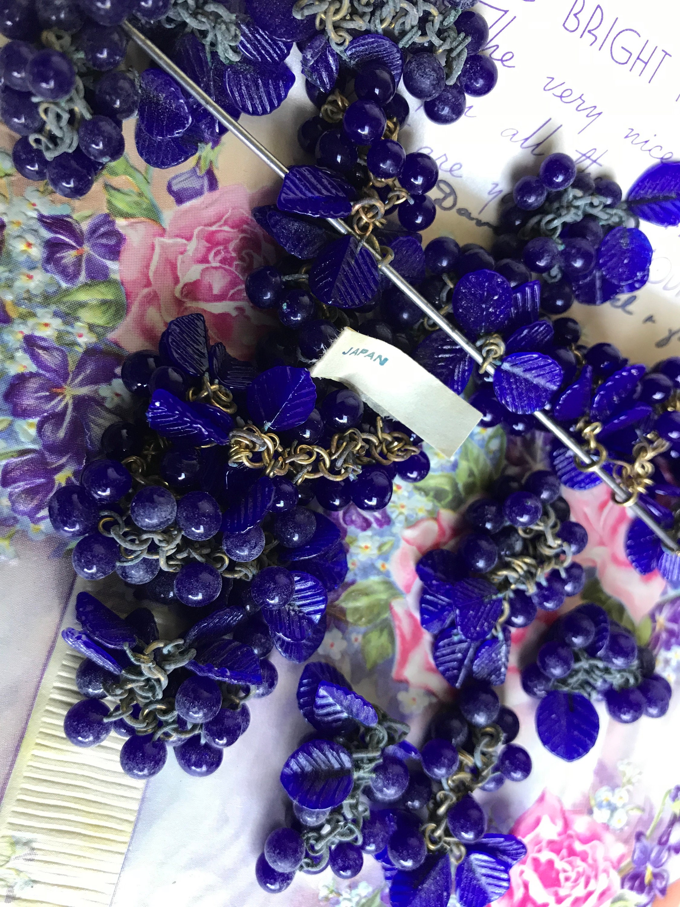 Vintage Glass Grape Charms Grape Cluster Charms Grape - Etsy