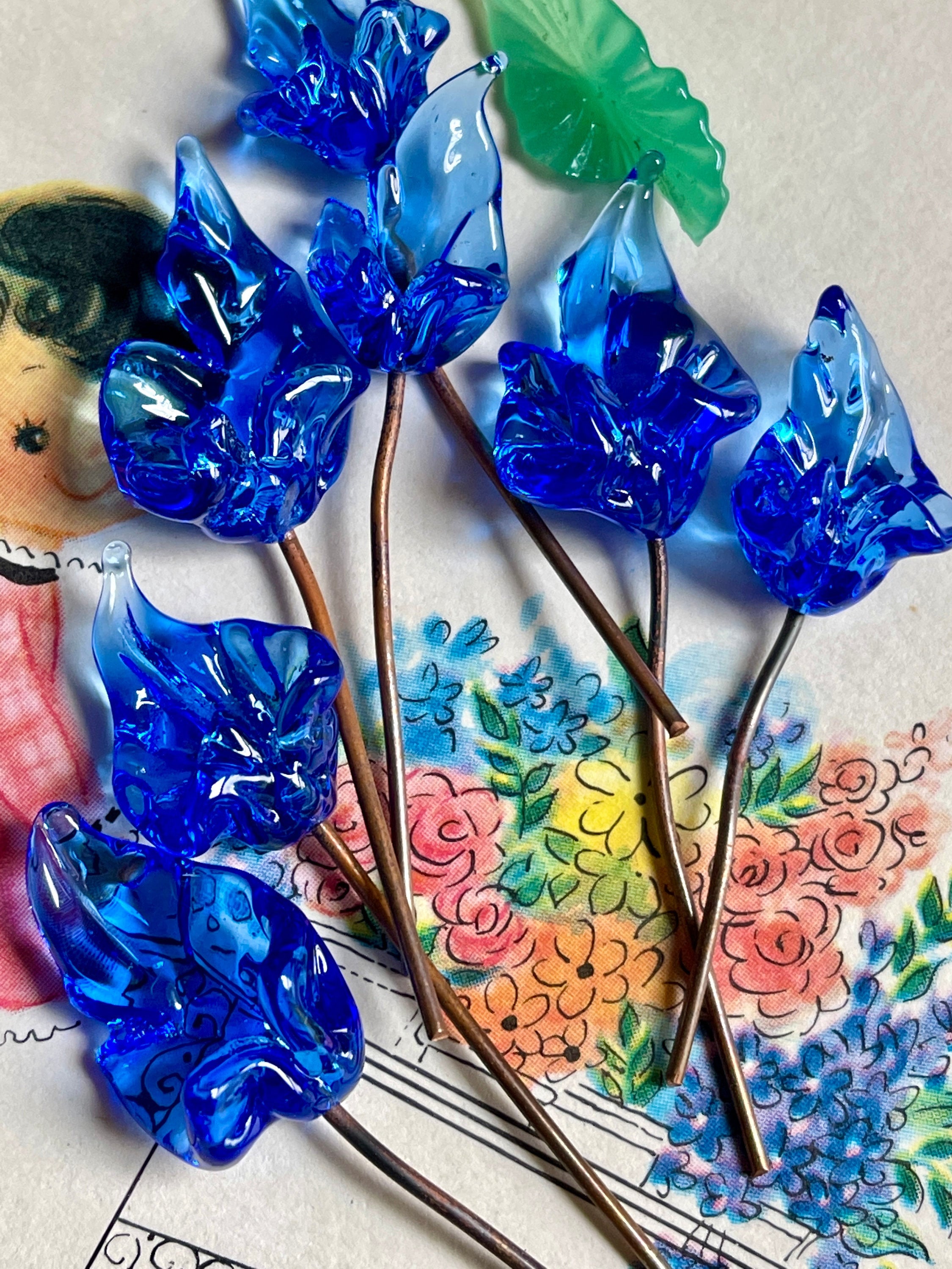 Vintage Japanese Glass Flower Stamens, Tiara - Etsy