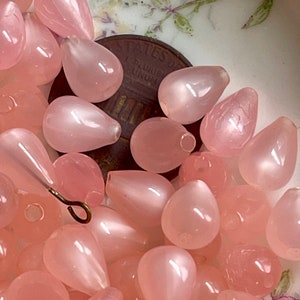 Blush Pink teardrop beads, Lucite or acrylic, 6x9, 20pcs, pastel beads