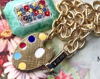 Artist Palette Bracelet, Art teacher Gift, Sarah Coventry Bracelet, artsy bracelet, painter, Painters, vintagerosefindings