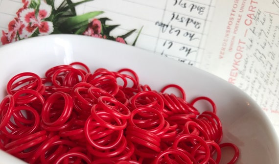 Cherry Red Beads,retro Ring Beads,round Circle Beads,rings Loops 