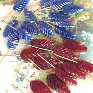Vintage Miriam Haskell Glass Leaf Headpins – White & Brass Tiara Findings, Japan, #1431
