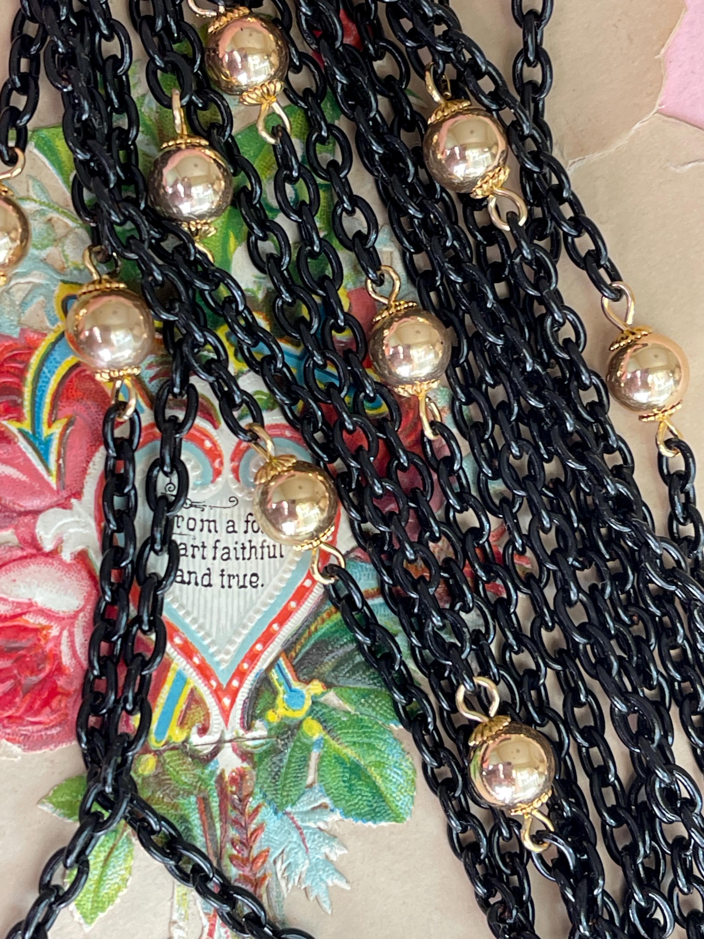 ブラックネックレスチェーン、重ね付けチェーン、ジュエリー用品