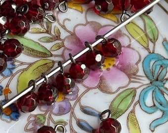 5mm, Cherry Red Beads Drops, Glass, 20pcs, Bulk Beads, dark cherry glass drops. Cherry beads, Garnet Red Beads, cherry red beads