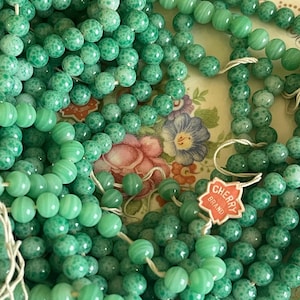 thumbnail image 2 of 144 Vintage Cherry Brand Glass Beads - Madeira Topaz 10mm Round (Japan 1950s) 2 of 5