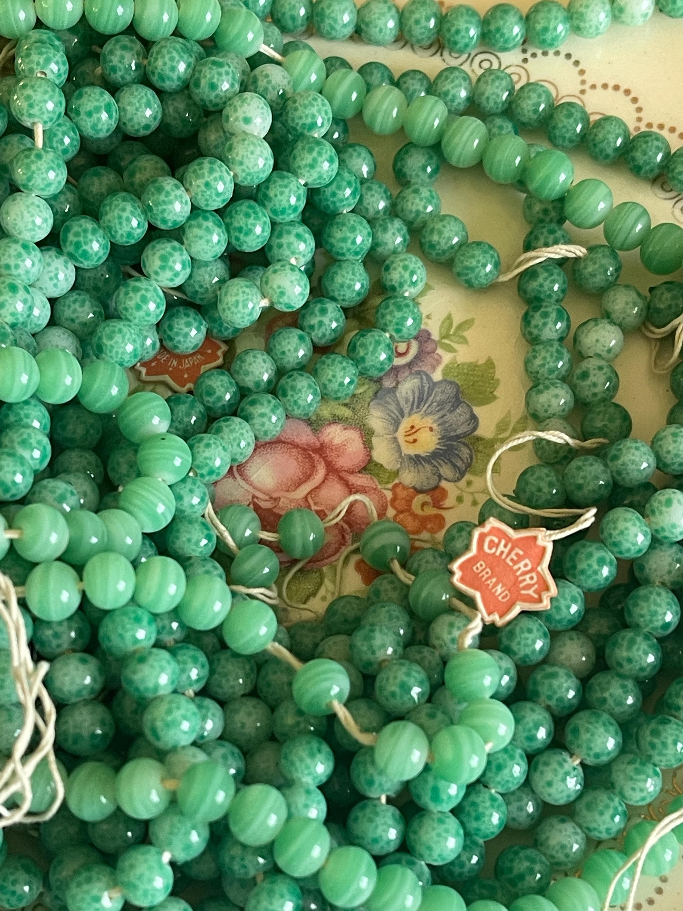 Vintage Jadeite Beads & Water-drop Glass Beads Dangling Hair Pin 6-8-10mm Sorts of Natural Gemstone Round Beads Drop Dangle  main image 2