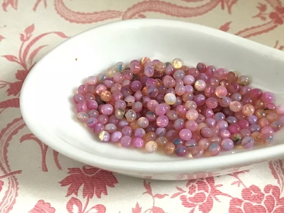 Vintage Harlequin stones, Glass Fire Opal stones, 3mm harlequin, pink opal Stones, Shabby chic, vintagerosefindings, Pink Stones - 20 pcs