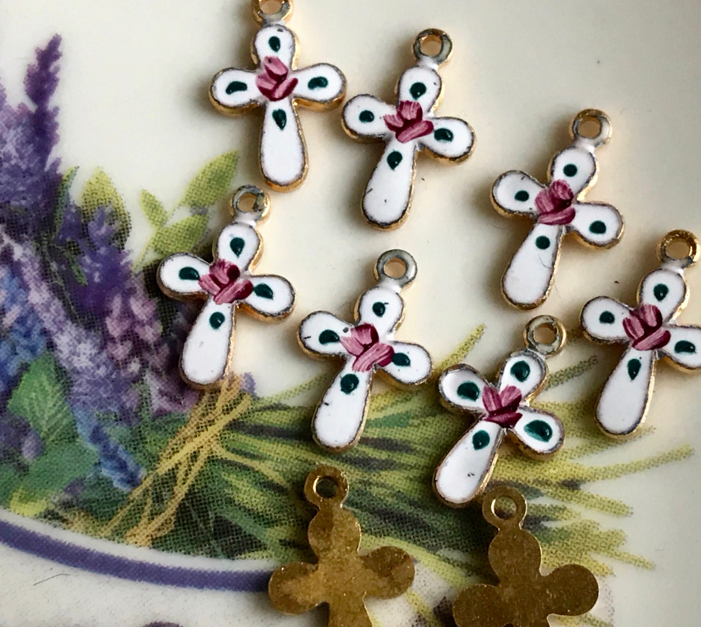 ヴィンテージエナメルクロスチャーム - Etsy 日本