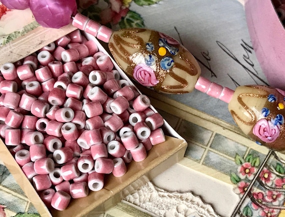Tiny Tube Beads vintage Etsy France