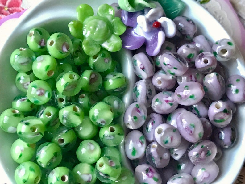 Millefiori beads Flower Glass Beads Flowers Rose 6mm Round Etsy