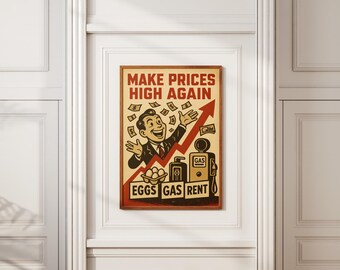 Funny Political Poster: Retro Satire, Office Humor Decor