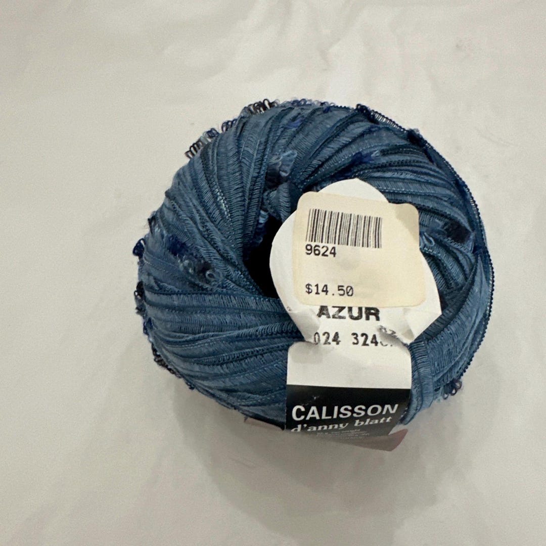 Pelotes De Fil Anny Blatt Bleu Marine - Viscose/polyester, Style Ruban, Numéro Crochet 4