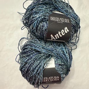 Vintage Filatura Di Crosa Knitting Yarn Antea Blue 2 Balls