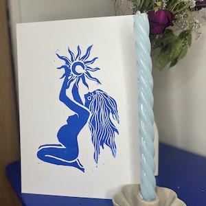 I was born: poster and poem Linocut