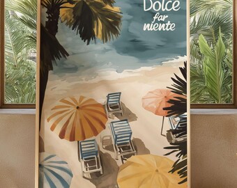 Dolce Far Niente Italien Print: Florenz Reiseplakat Für Wohnheimzimmer oder Küchendekor