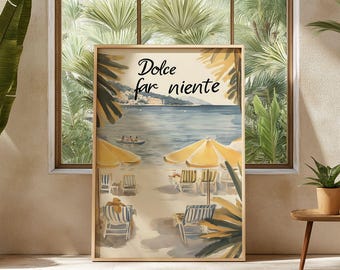 Dolce Far Niente Print: Italienische Küste von Italien, italienisches Zitat (Digitaler Download)