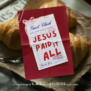 Jesus Paid It All Christian Affirmations Poster inspirational scripture print religious home decor gift for believers church office