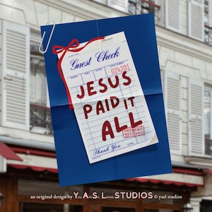 Jesus Paid It All Christian Affirmations Poster typography print Bible verse home decor scripture art prayer room decor gift