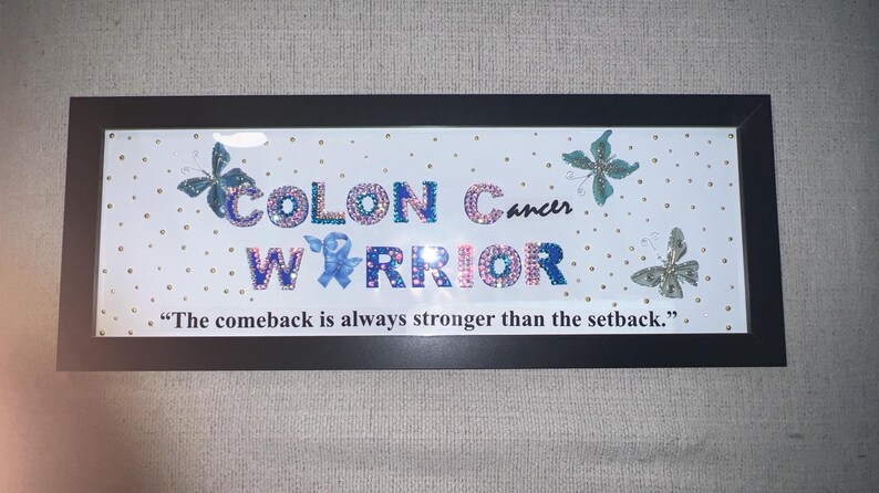 Custom Bedazzled ‘colon Cancer Warrior’ Awareness Frame - Etsy