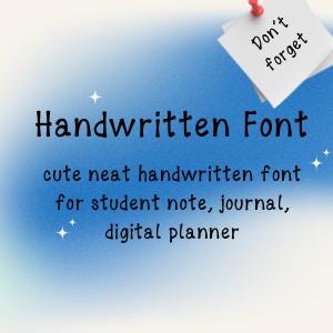 Neat Handwritten Font, Neat Handwriting Font, Handwriting Fonts, Cute Handwritten Fonts, iPad Digital Planning Font HappyDownloads,Goodnotes