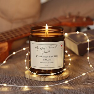 Scented Soy Candle for Dog Moms & Dads | Funny 9 oz Amber Jar Candle | Playful Gift for Dog Parents | Light-hearted and Charming