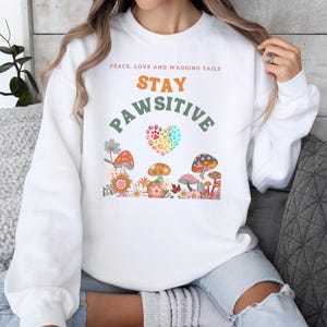 Peace, Love, and Wagging Tails Sweatshirt | Dog Lover Gift | Cozy Unisex Crewneck | Funny Pet Parent Apparel | Dog Mom Dad Shirt