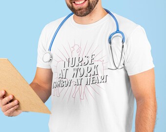 Cowboy Nurse T-Shirt, Western RN Graphic Tee