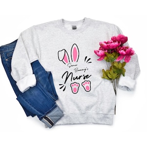 Bunny Nurse Sweatshirt: Cozy Easter Crewneck, Spring Fashion