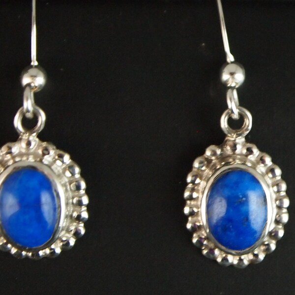 Sterling Silver and Lapis Drop Earrings