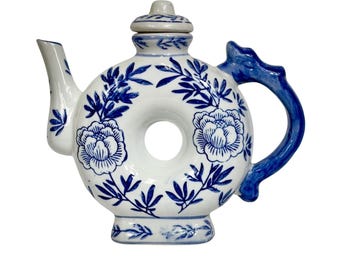 Bule de chá Blue Floral Donut: Bule de cerâmica exclusivo
