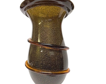 Vaso de vidro soprado de Murano feito na Itália