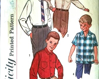 Vintage Simplicity 1950's Boys Shirt Pattern 2783