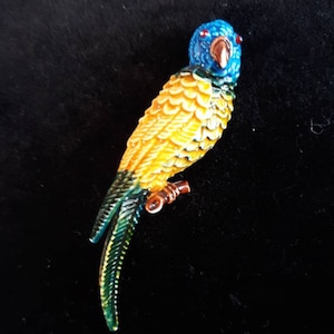 Vintage Mid Century Parrot Bird Pin Brooch