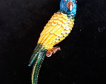 Vintage Mid Century Parrot Bird Pin Brooch