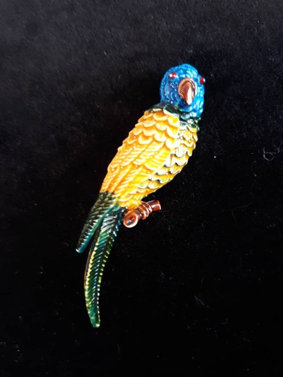 Vintage Mid Century Parrot Bird Pin Brooch - image 1