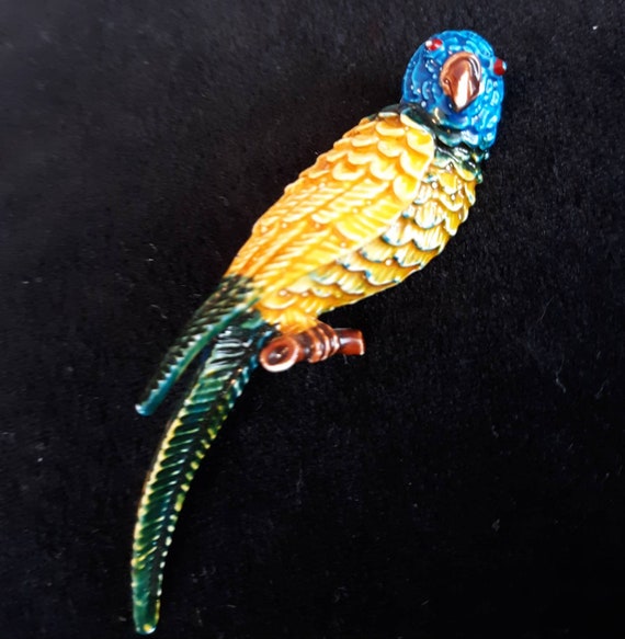 Vintage Mid Century Parrot Bird Pin Brooch - image 4