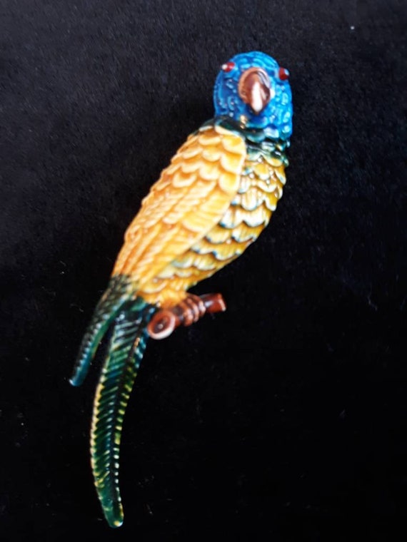 Vintage Mid Century Parrot Bird Pin Brooch - image 2