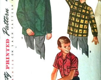 Vintage Simplicity Pattern 4100 c1950 Boys Shirts