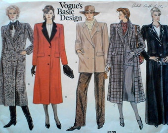 Vintage Vogue Basic Design #1220 Womens Coat Pattern