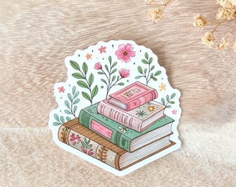 Floral Book Stack Sticker