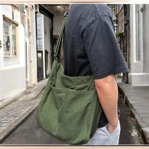 Extra Große Umhängetasche für Männer & Frauen, Perfekt für Schule, Reisen, Passt für 16 Zoll Laptop