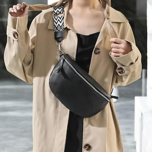 Bolso de cuero de vaca vintage para mujer, riñonera con correa ancha, riñonera sólida retro, cartera elegante para mujer